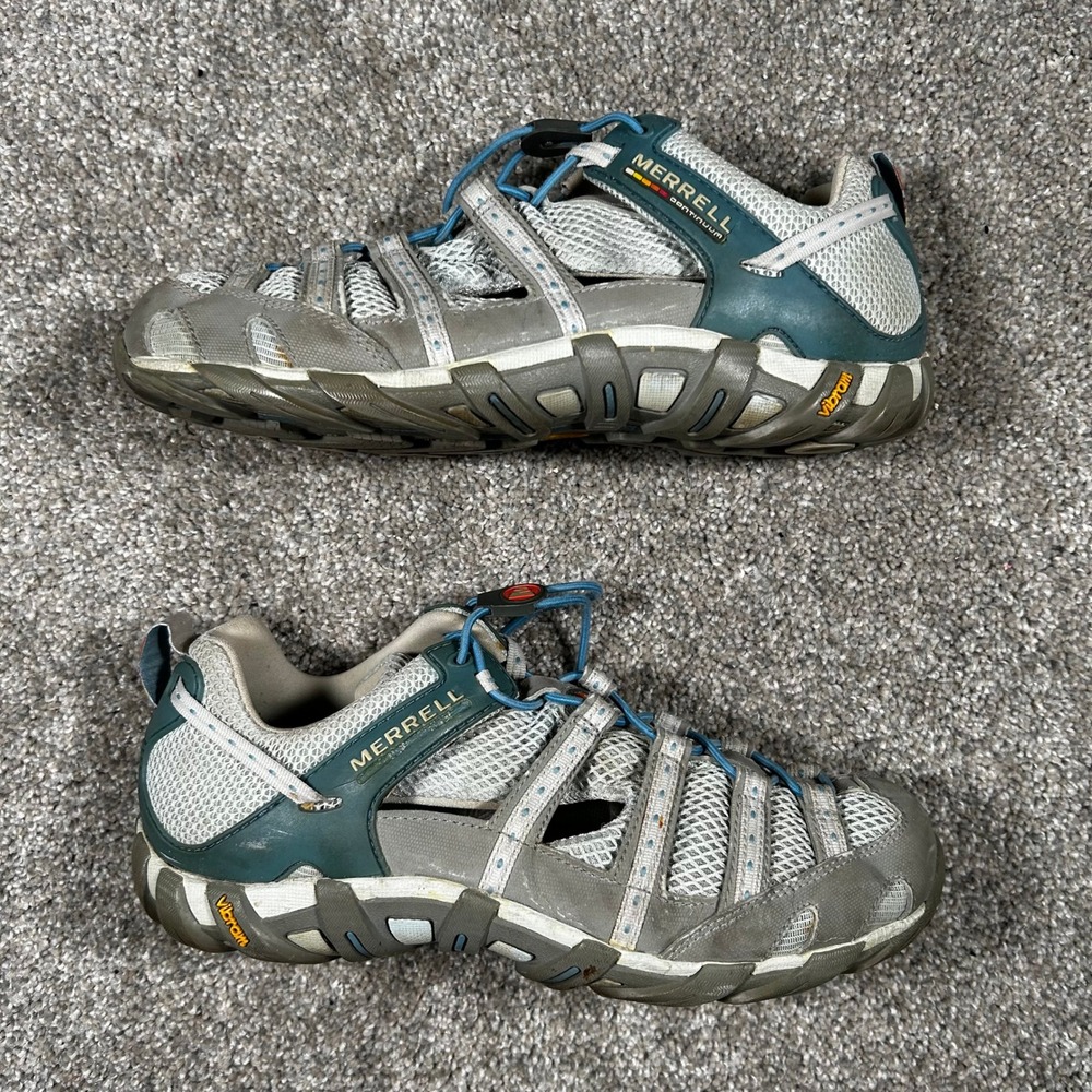 Merrell Waterpro Flow Sky Blue Hiking Water Shoes Womens 9 Vibram Grey Teal